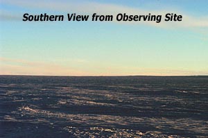 Southern 0 horizon at observing site