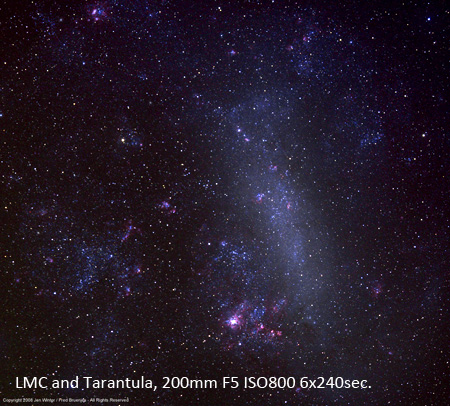 LMC and Tarantula, 200mm F5 ISO800 6x240sec.